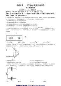 2024～2025学年湖北省武汉市第十一中学高三(上)12月月考物理试卷(含答案)