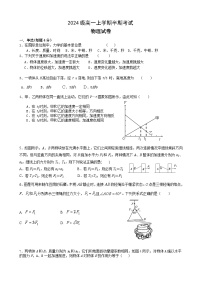 四川省眉山第一中学2024-2025学年高一上学期12月期中物理试题