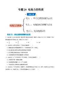 专题20 电场力的性质-备战2025年高中学业水平合格考物理真题分类汇编（全国通用）