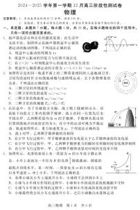 河北省新时代NT教育2025届高三上学期12月阶段测试-物理试卷+答案