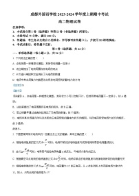 精品解析：四川省成都市成都外国语学校2023-2024学年高二上学期11月期中物理试题（解析版）