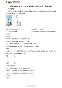 精品解析：福建省福州高级中学2023-2024学年高二上学期期中物理试题（解析版）