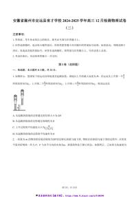 2024～2025学年安徽省滁州市定远县育才学校高三上12月检测物理试卷(二)(含答案)