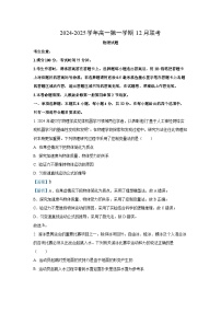 安徽省县中联盟2024-2025学年高一（上）12月联考物理试卷（解析版）