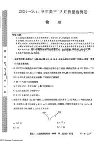 2025届三晋卓越联盟高三上学期12月联考-物理试卷+答案