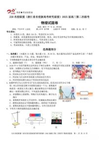 浙江省Z20名校联盟&新高考研究联盟2025届高三上学期12月第二次联考-物理试卷+答案