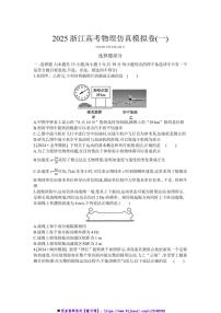 2025浙江高考物理仿真模拟卷(一)试卷(含解析)