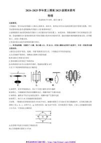 2024～2025学年四川省川南川东北地区名校高二(上)期末联考(月考)物理试卷(含解析)