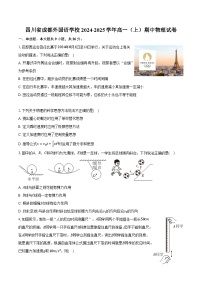 四川省成都外国语学校2024-2025学年高一（上）期中物理试卷（含解析）