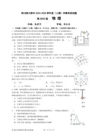 四川省四川师范大学附属中学2024-2025+学年高二上学期半期考试物理试题