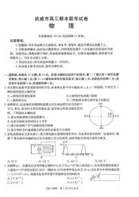 甘肃省武威市2025届高三上学期期末联考物理试题（PDF版附答案）