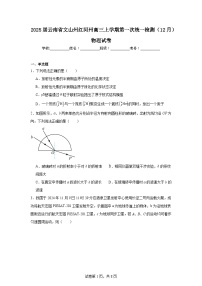 2025届云南省文山州红河州高三上学期第一次统一检测（12月）物理试卷