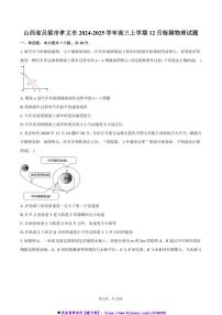 2024～2025学年山西省吕梁市孝义市高三上12月考物理试卷(含答案)