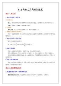 6.2向心力及向心加速度（含答案） 2024届高考物理一轮复习讲义