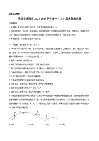 陕西省咸阳市2023-2024学年高一（上）期末物理试卷