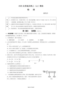 2025北京延庆高二（上）期末物理试卷（教师版）