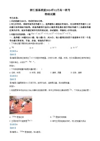 浙江省强基联盟2024-2025学年高一上学期12月联考物理试卷（Word版附解析）