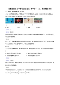 安徽省定远县中联考2024-2025学年高一（上）期中物理试卷（含解析）