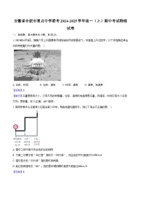 安徽省合肥市重点中学联考2024-2025学年高一（上）期中考试物理试卷（含解析）