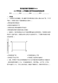 贵州省安顺市普通高中2024-2025学年高二上学期期末教学质量监测物理试卷(含答案)