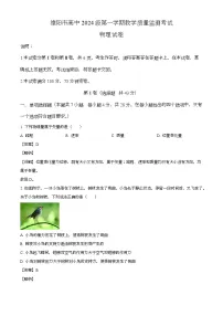 四川省德阳市2024-2025学年高一上学期期末教学质量检测 物理试卷（含解析）