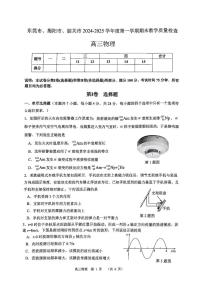 广东省东莞市、揭阳市、韶关市2024-2025学年高三上学期期末教学质量检查物理试题
