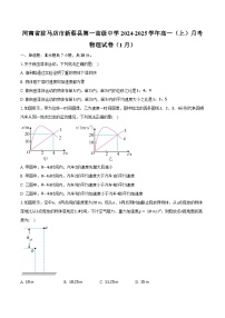 河南省驻马店市新蔡县第一高级中学2024-2025学年高一（上）月考物理试卷（1月）