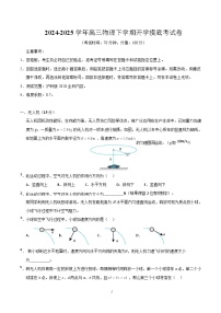 高三物理开学摸底考（上海专用）-2024-2025学年高中下学期开学摸底考试卷