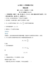 四川省眉山市仁寿第一中学南校区2024-2025学年高二上学期1月期末物理试卷（Word版附解析）