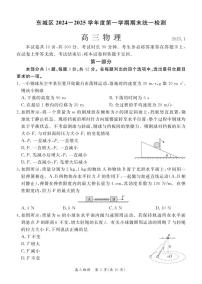 北京东城区2024-2025高三上学期期末物理试卷及答案