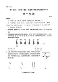 贵州省毕节市威宁彝族回族苗族自治县第八中学2024-2025学年高一上学期期末测试物理试卷