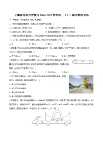 云南省昆明市官渡区2024-2025学年高一（上）期末物理试卷