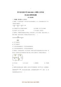 2024～2025学年四川省双流中学高二上第2次考试月考物理试卷(含答案)