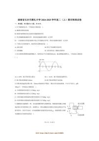 2024～2025学年湖南省长沙市雅礼中学高二上期末物理试卷(含答案)