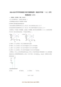2024～2025学年河南省驻马店市新蔡县第一高级中学高一上月考物理试卷(1月)(含解析)