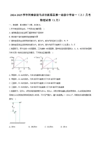 2024-2025学年河南省驻马店市新蔡县第一高级中学高一（上）月考物理试卷（1月）（含答案）