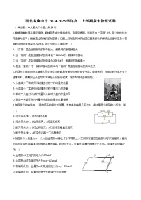 河北省唐山市2024-2025学年高二上学期期末物理试卷（含解析）