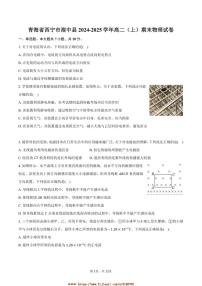 2024～2025学年青海省西宁市湟中县高二上期末物理试卷(含解析)