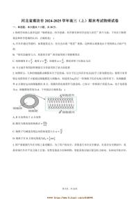 2024～2025学年河北省廊坊市高三上期末考试物理试卷(含解析)