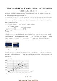 2024～2025学年海市复旦大学附属复兴中学高一上(上)期末物理试卷(含解析)