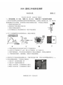 江苏省苏州中学、海门中学、姜堰中学、淮阴中学四校2025届高三下学期2月联考-物理试题+答案