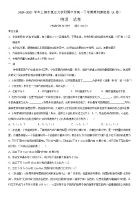 上海市杨浦区复旦大学附属中学2024-2025学年高一下学期开学考试 物理试题