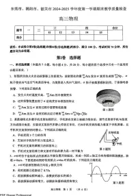 2025届东莞、揭阳、韶关高三1月期末质检物理试题（含答案）
