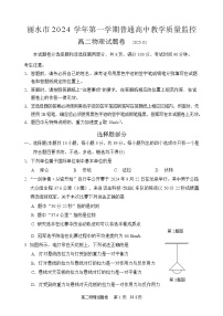 2025丽水高二上学期期末考试物理含答案