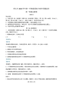 浙江省丽水市2024-2025学年高一上学期期末考试物理试卷（Word版附解析）