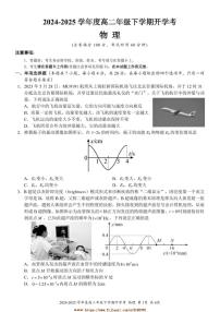 2024～2025学年广西梧州地区高二下开学考试物理试卷(含解析)