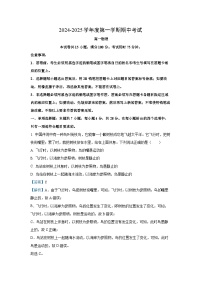 广东省茂名市电白区2024-2025学年高一(上)期中考试物理试卷（解析版）