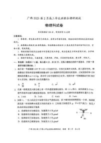 广西壮族自治区2025届高三下学期2月毕业班联合调研测试-物理试卷+答案
