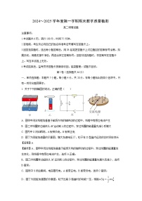 2024~2025学年陕西省咸阳市高二上学期期末教学质量检测物理试卷（解析版）