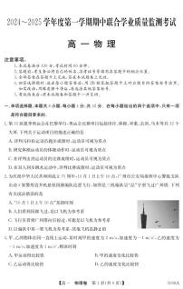 广东省东莞市两校2024-2025学年高一上学期期中联合考试物理试题
